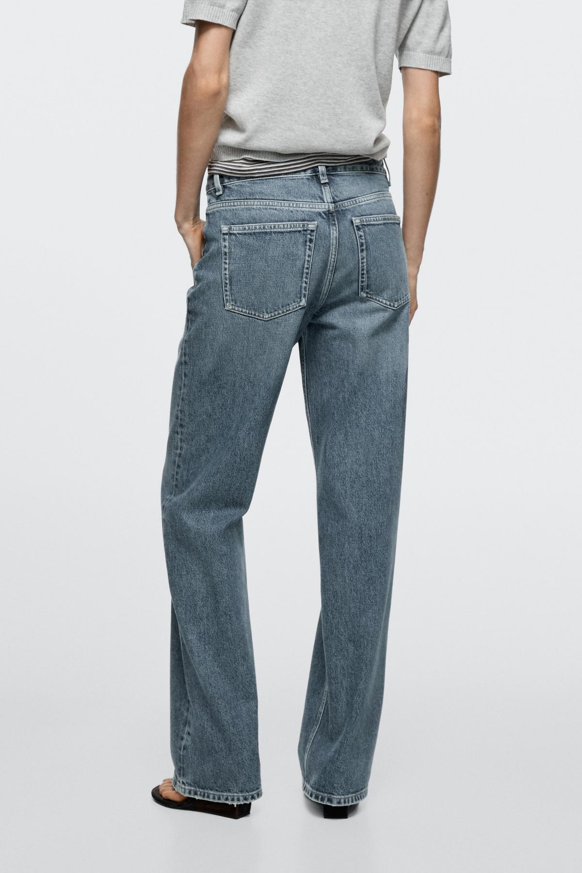 Massimo Dutti  Orta bel geniş paça jean - Görsel 2