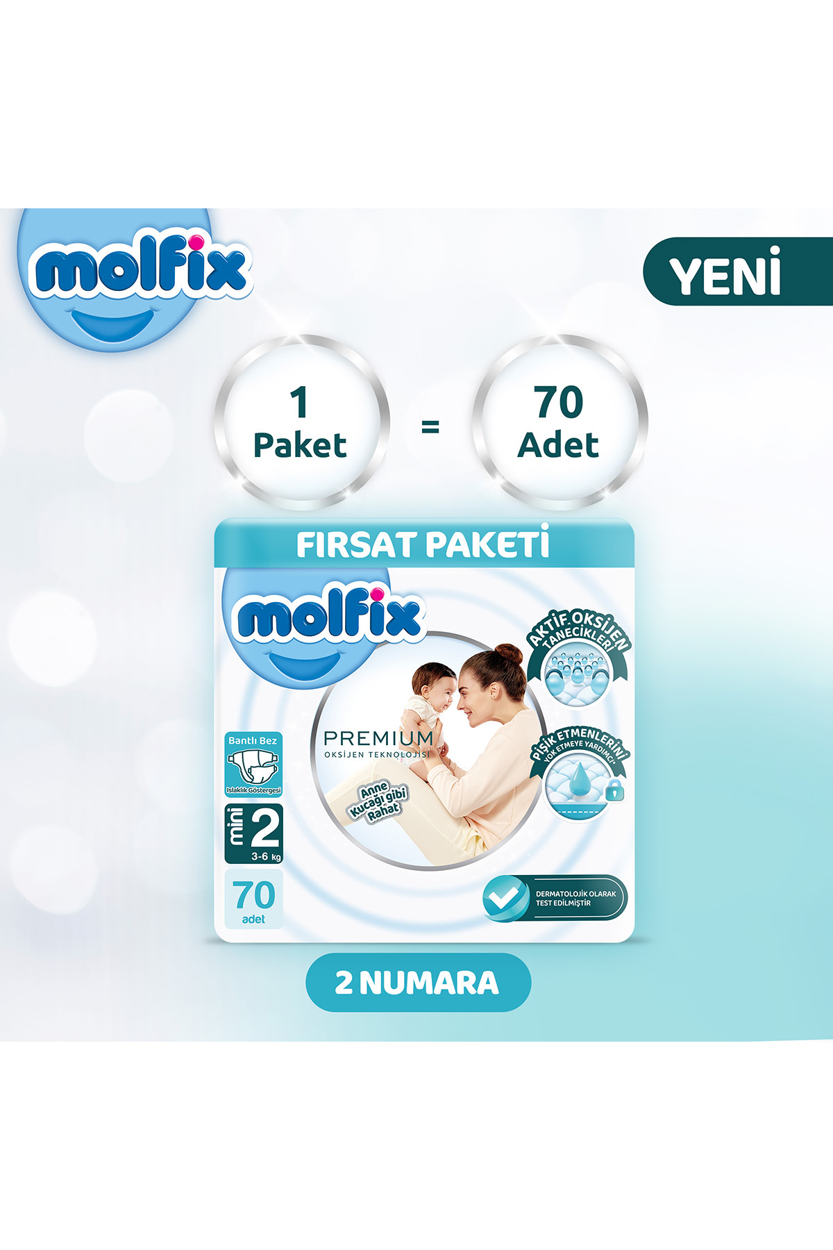 Molfix Premium Fırsat Paketi 2 Beden 70 Adet fotoğrafı 2 (önizleme)
