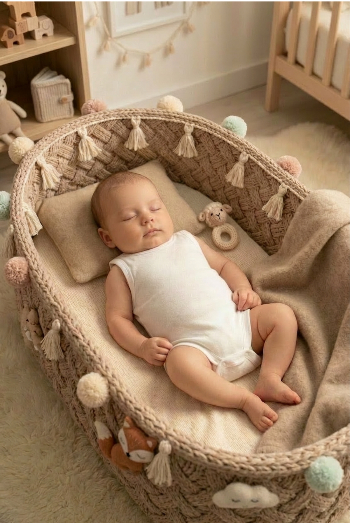 bebeqon %100 Pamuk Kolsuz Bebek Body 5’li Set Beyaz Çıtçıtlı Zıbın fotoğrafı 2 (önizleme)