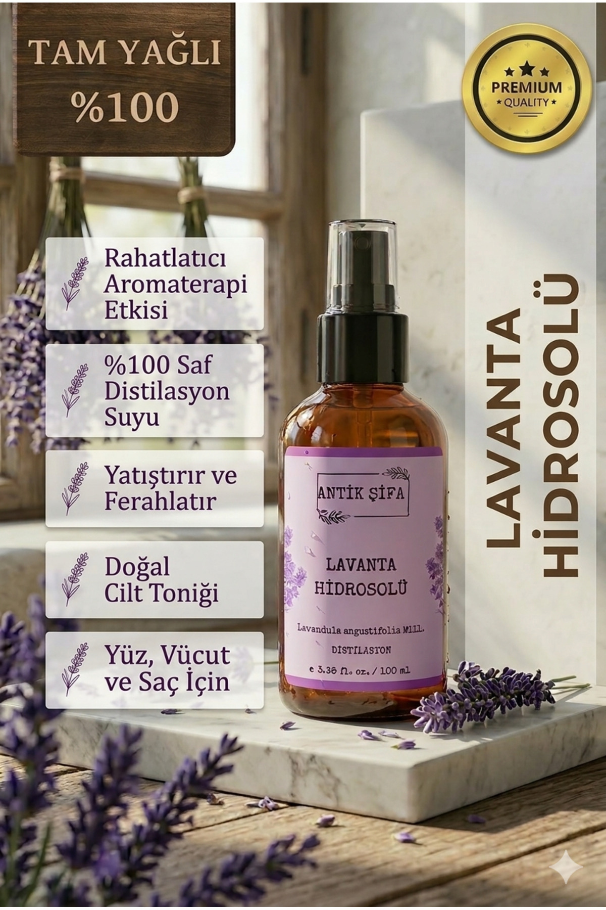 Doğal Lavanta Suyu (2 X 100 Ml) Saf Lavanta Hidrosolü — lavantahidrosolü2li — تصویر 3 از 5