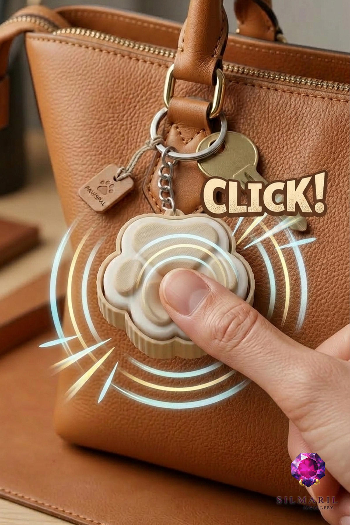 Kedi Patisi Click Anahtarlık – Blue Switch Fidget Stres Anahtarlık | Sevimli Hediyelik & Çanta Süsü — Silmaril Store — Anahtarlık (5)