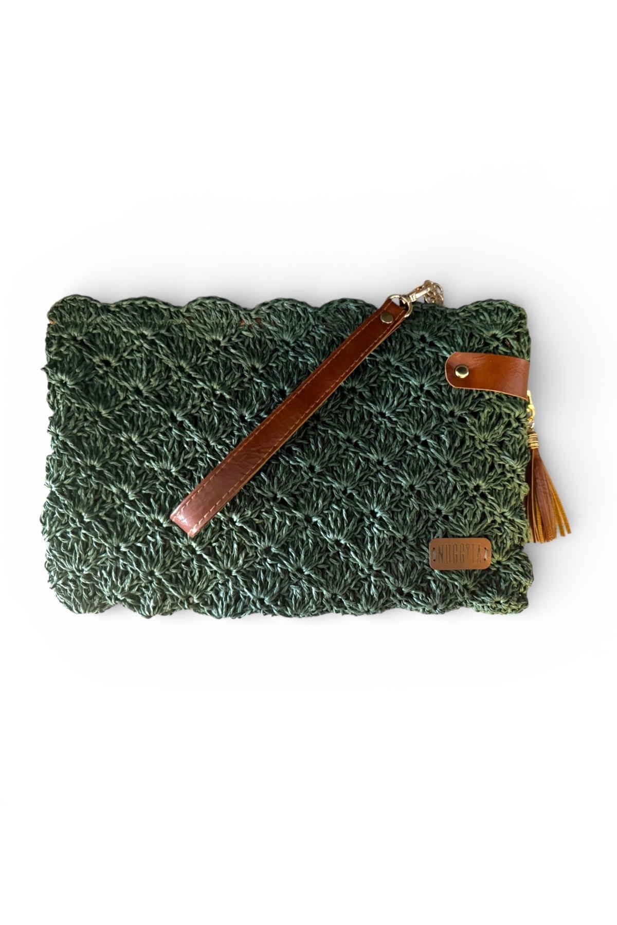 Women's Handmade Khaki Color Clutch Portfolio Bag