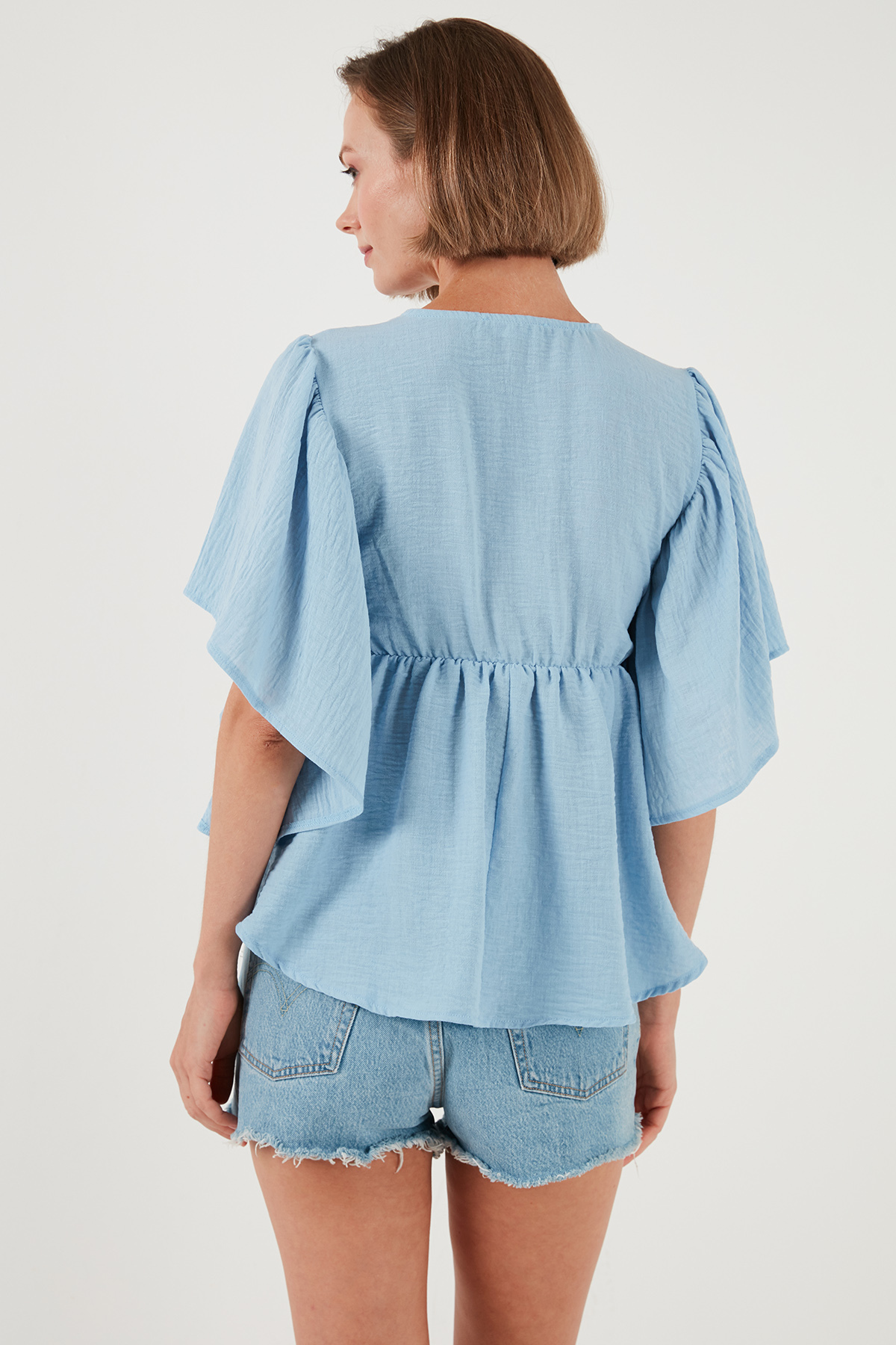 Lela  Nakışlı Yarasa Kollu Bluz BLUZ 611BZ0409 - Görsel 5