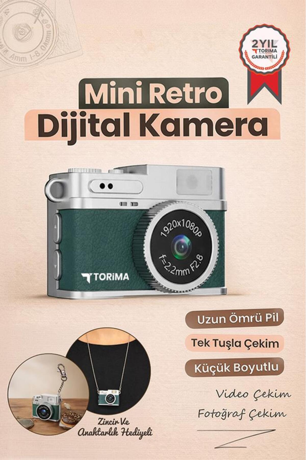 Mini Digital Camera Selfie Video Vlog Camera Mini Keychain 1080P CMR35 Dark Green