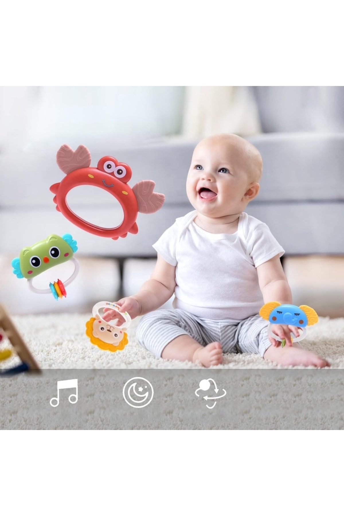 KentOyuncaK Bebek Dönencesi - Müzikli ve Işıklı Çıngıraklı Projektör fotoğrafı 3 (önizleme)