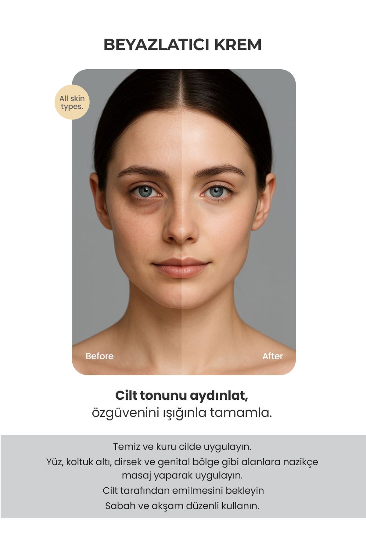 Beyazlatıcı Yüz ve Vücut Kremi – Cilt Tonu Eşitleyici, Koltukaltı, Dirsek ve Genital Bölge İçin — 610174 — تصویر 6 از 7