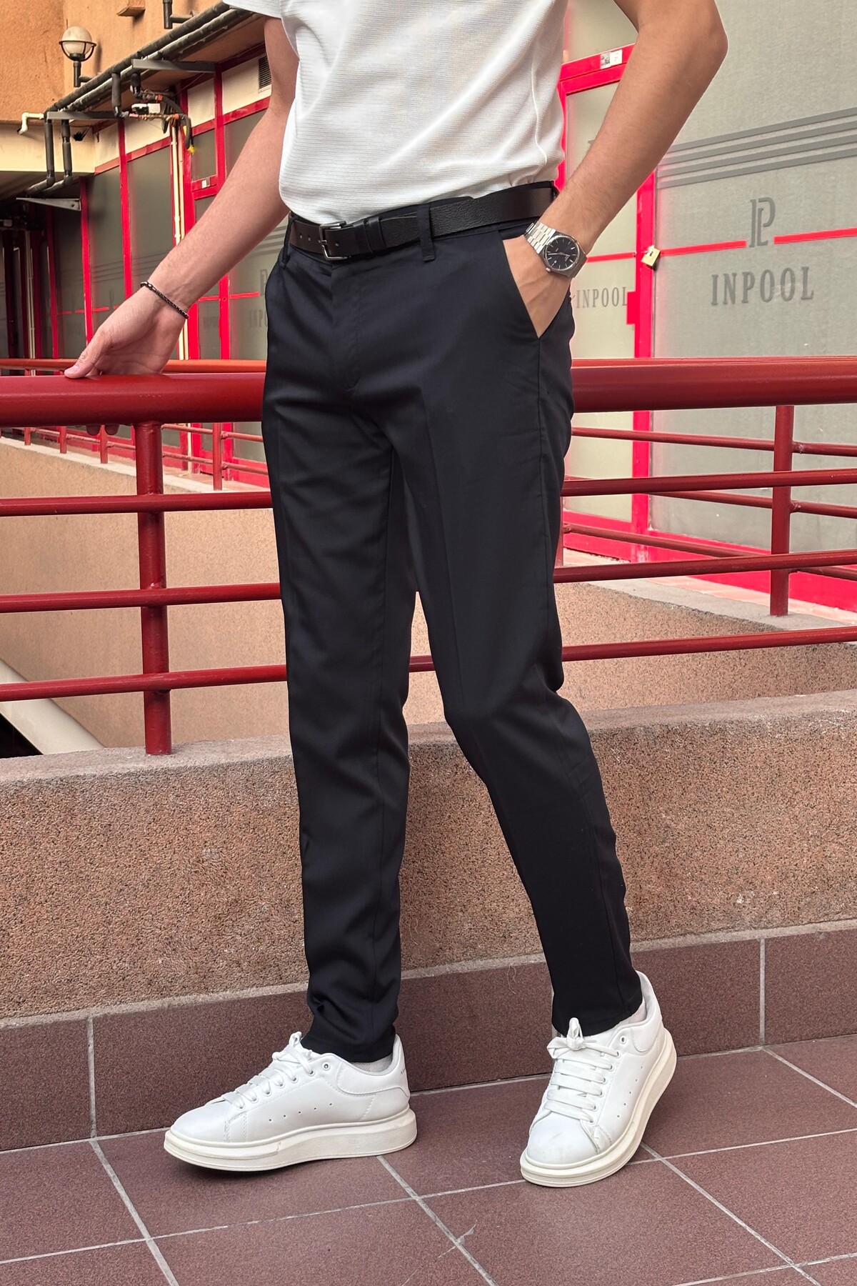 inpool  Erkek, Italyan Kesim, Hig-quality, Esnek Kumaş Pantolon - Görsel 3