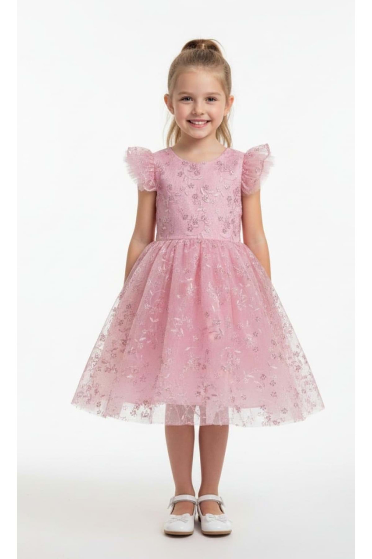 Mnk Baby&Kids Narince Kız Çocuk Abiye Elbise M00778 PEMBE