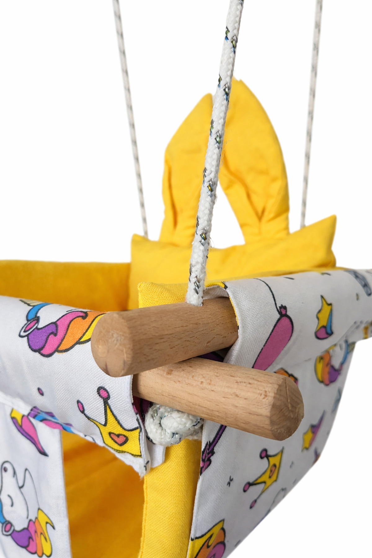 Kesfetify Çocuk Ev İçi Tavan Salıncağı Unicorn Desenli Çift Kat Kumaş 50 Kg Taşıma Kapasiteli fotoğrafı 5 (önizleme)