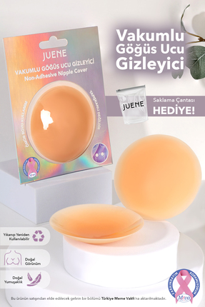 Juene Silikon Göğüs Ucu Gizleyici – Yapışkansız Vakumlu, İz Bırakmayan, Tekra...