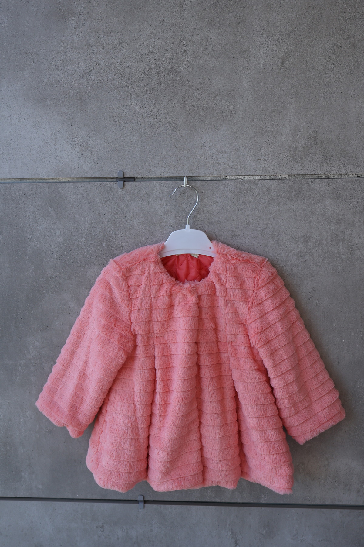 İnce Bebe Kız Çocuk Çizgili Peluş Mont Somon 1-4 Yaş fotoğrafı 6 (önizleme)