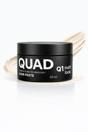 QUAD Q1 Mat Saç Pastası 50 ml – Güçlü Tutuşlu Unisex Wax – Doğal Mat Görünüm