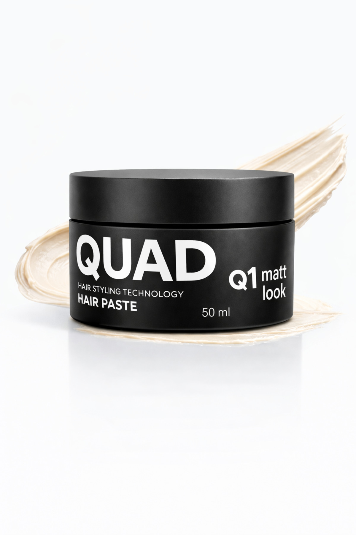 QUAD Q1 Mat Saç Pastası 50 ml – Güçlü Tutuşlu Unisex Wax – Doğal Mat Görünüm — Q1-50ML