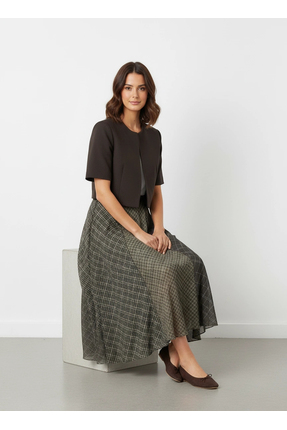 Masttoon Yeşil Parçalı Maxi Etek