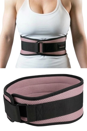 SAVUR Ağırlık Kemeri Fitness Bel Destek kemeri Profesyonel Fitness Pembe Ağır...