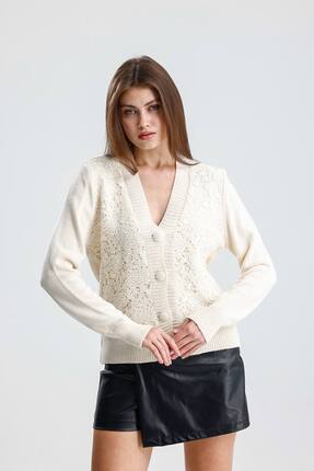 DİLARA TARTAR BUTİK Pul ve Dantel Detaylı Hırka