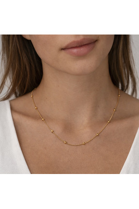 Sjour Dorika Kadın Kolye 14k Altın Kaplama Havuza, Denize Dayanıklı Gold 316L...