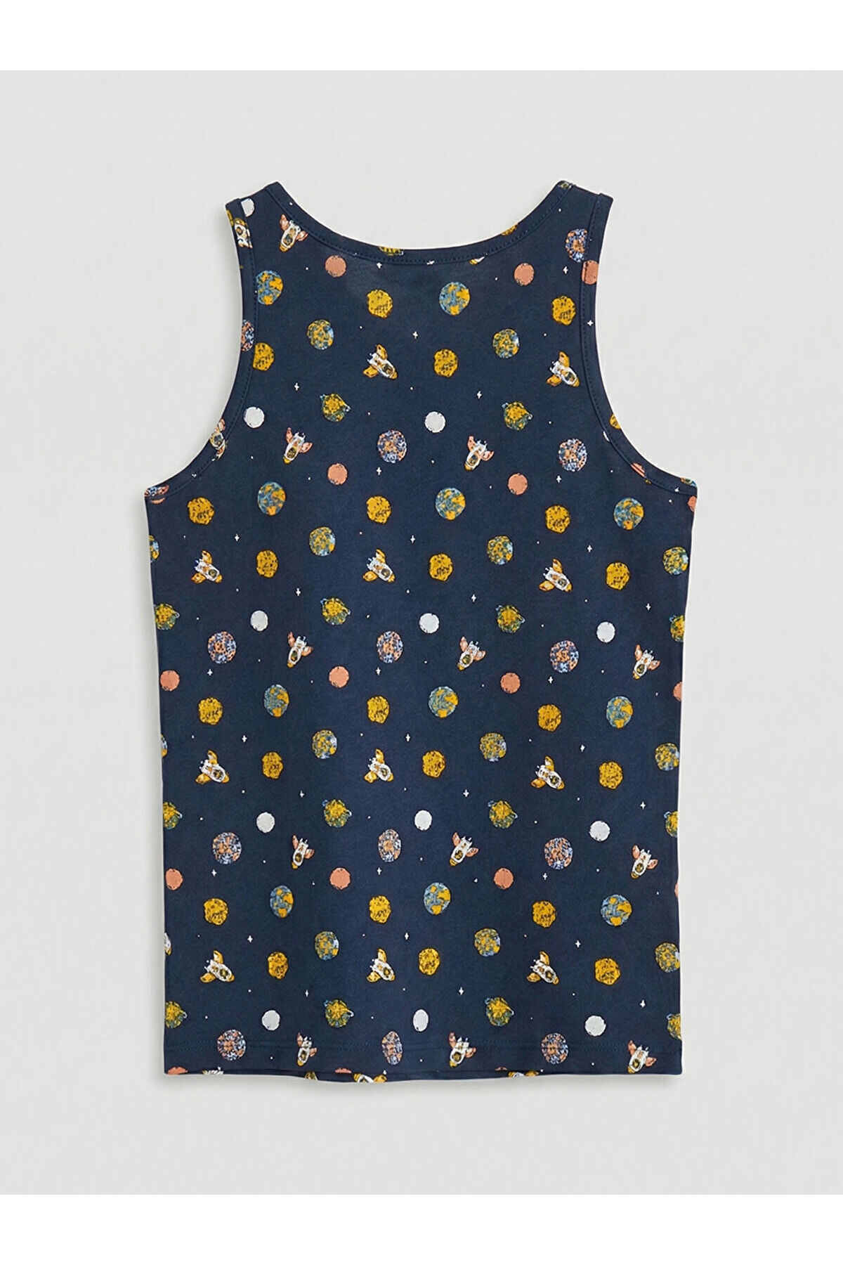 LC Waikiki Özmarka Yeni Sezon Bisiklet Yaka Desenli Erkek Bebek İç Giyim Atlet fotoğrafı 2 (önizleme)