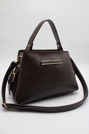 LASSO Kadın Kahverengi Ön Aksesuar ve Kemer Detaylı İç Cepli El, Kol ve Omuz ...