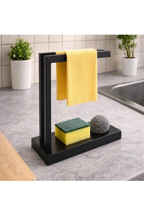 3DLABS 3D Modern Tezgah Üstü Havluluk ve Bulaşık Süngeri Organizer (Havlu ve ...