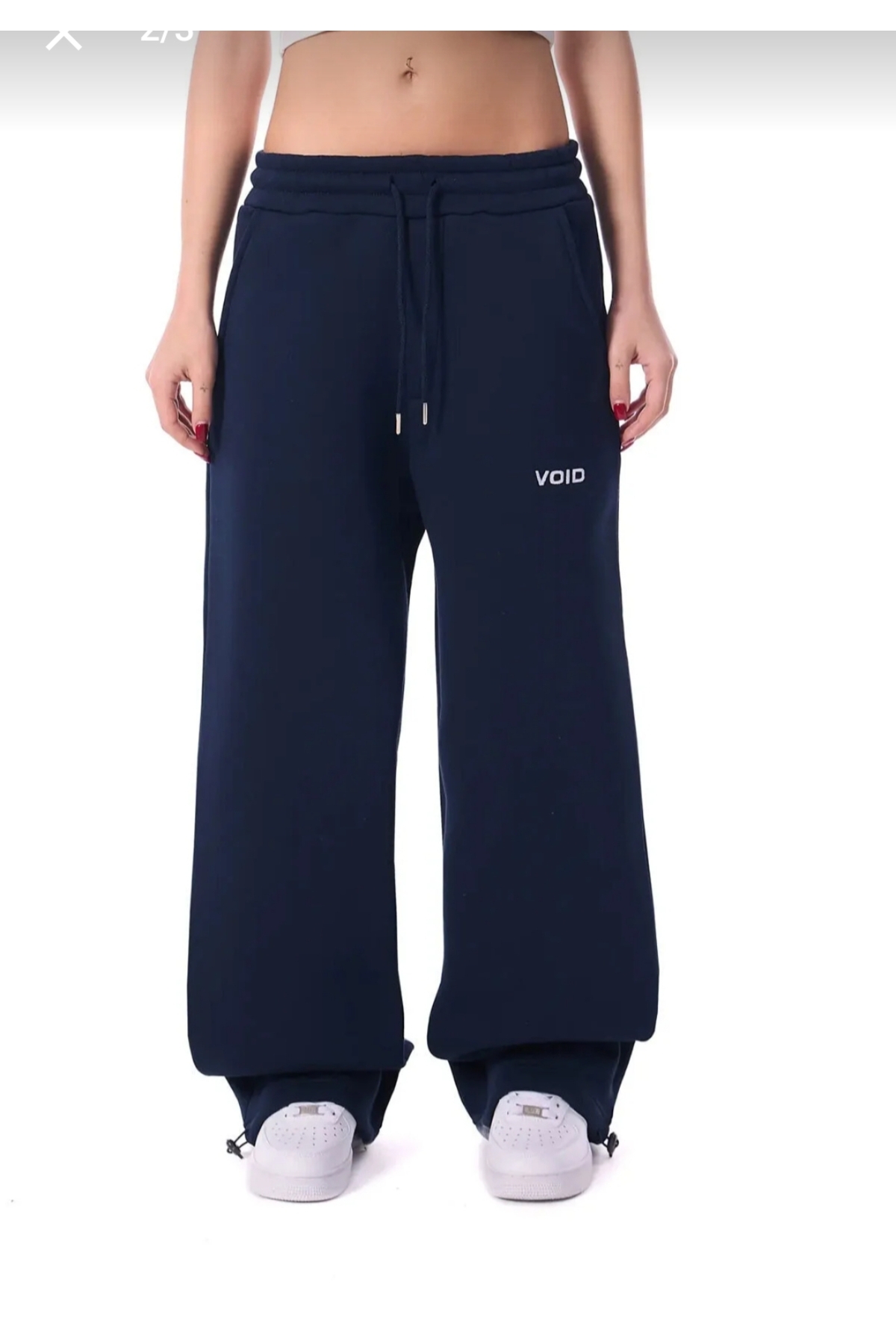 SYNXSTORE  Void Baskılı Mevsimlik Ayarlanabilir Paça BAGGY Premium Kumaş Lacivert - Görsel 2