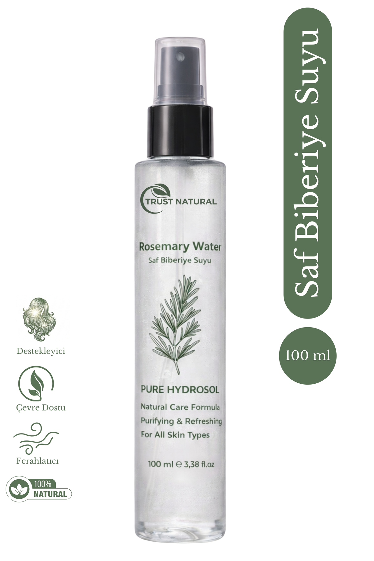 Natural Biberiye Suyu Dökülme Karşıtı ve Saç Uzamasını Destekleyici Saç Toniği %100 Doğal ve Saf 100 ml — biberiye-2-100