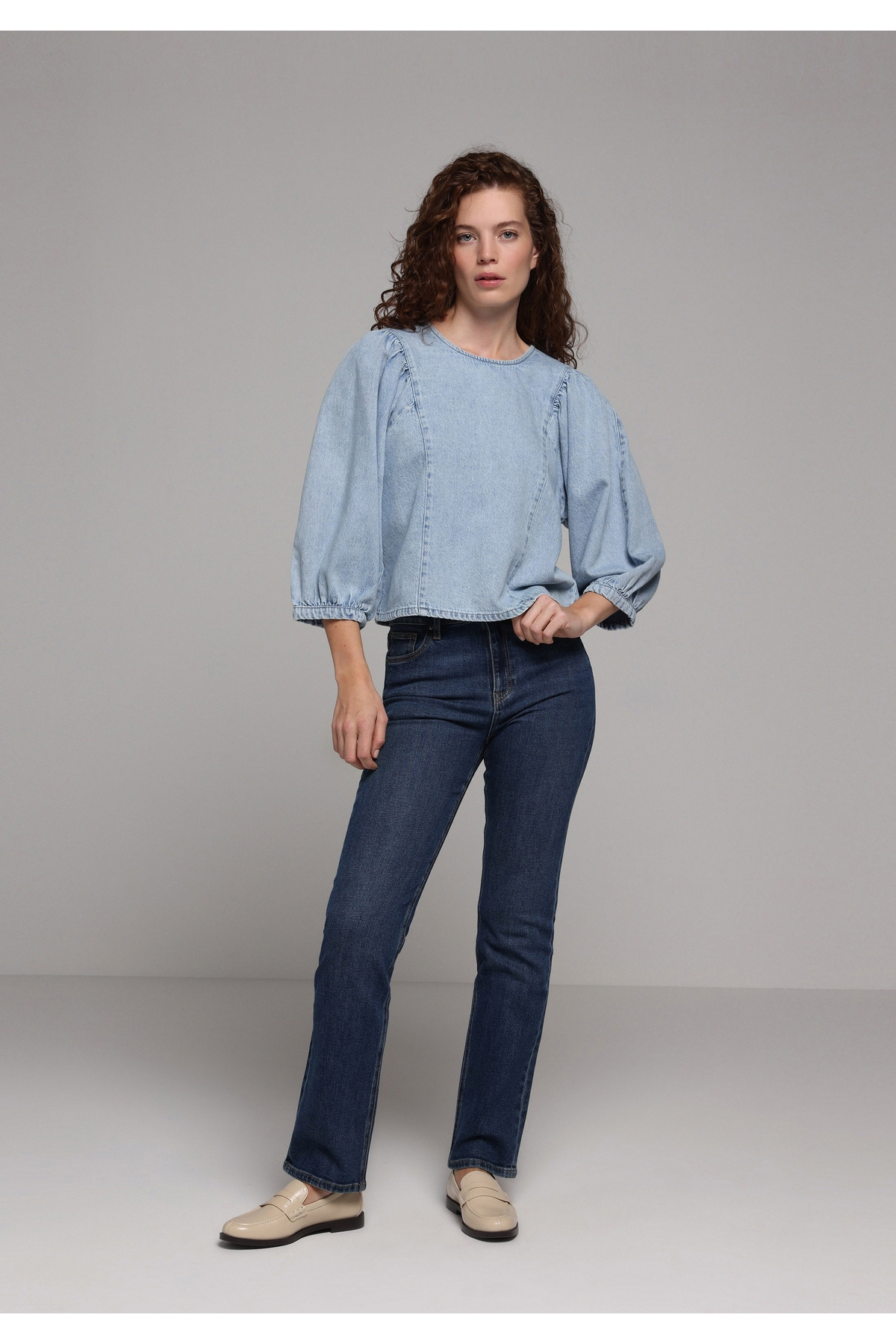 Colin’s  Regular Fit Kadın Light İndigo Denim Gömlek - Görsel 3