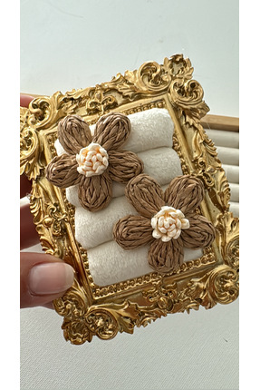 MeLunam ÖZEL SERİ HASIR ÖRME ÇİÇEK MODEL KÜPE