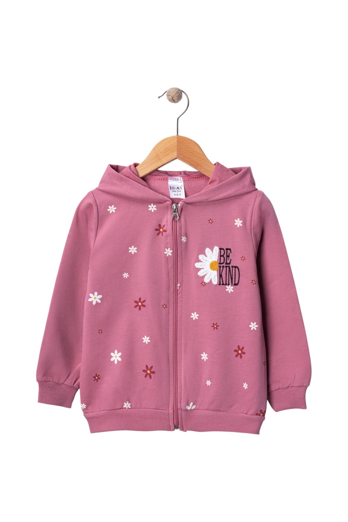 Ercahome tekstil ŞARDONSUZ İKİ İPLİK PAPATYA KIZ HIRKA 12 Ay,2Y,3Y,4Y Kız Gül Kurusu fotoğrafı 2 (önizleme)