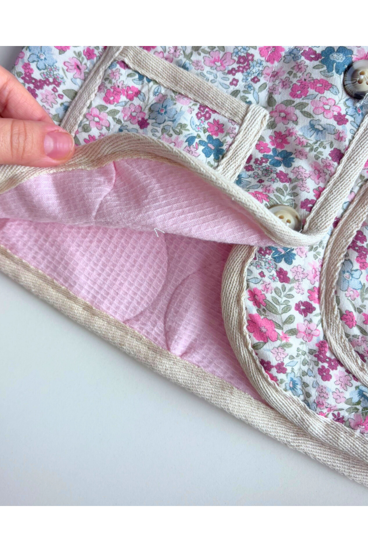 TinyAlp Tasarım Desenli Kız Bebek Mevsimik Kapitone Ceket fotoğrafı 7 (önizleme)