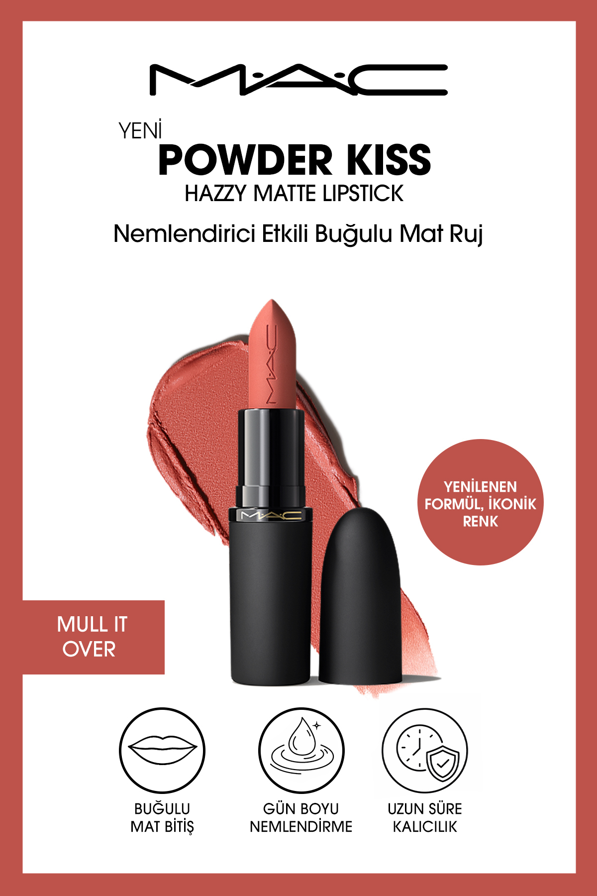 Mac Powder Kiss Hazy Matte Lipstick Nemlendirici Etkili Buğulu Mat Ruj - Mull It Over - Fiyatı, Yorumları