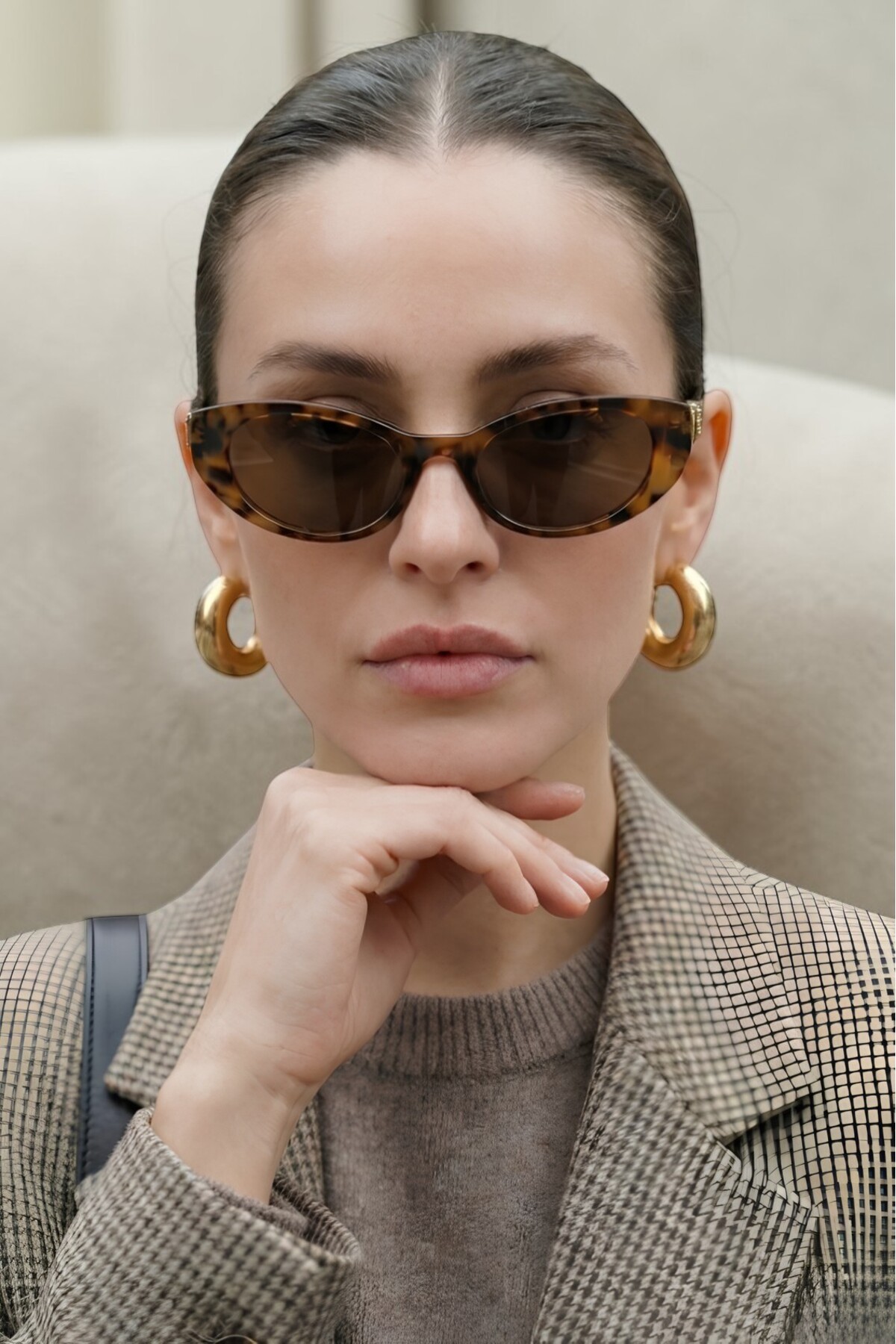 GG LEOPARD PRINT BROWN CATEYE WOMEN 'S SUNGLASSES | 56 ECLIPSES
