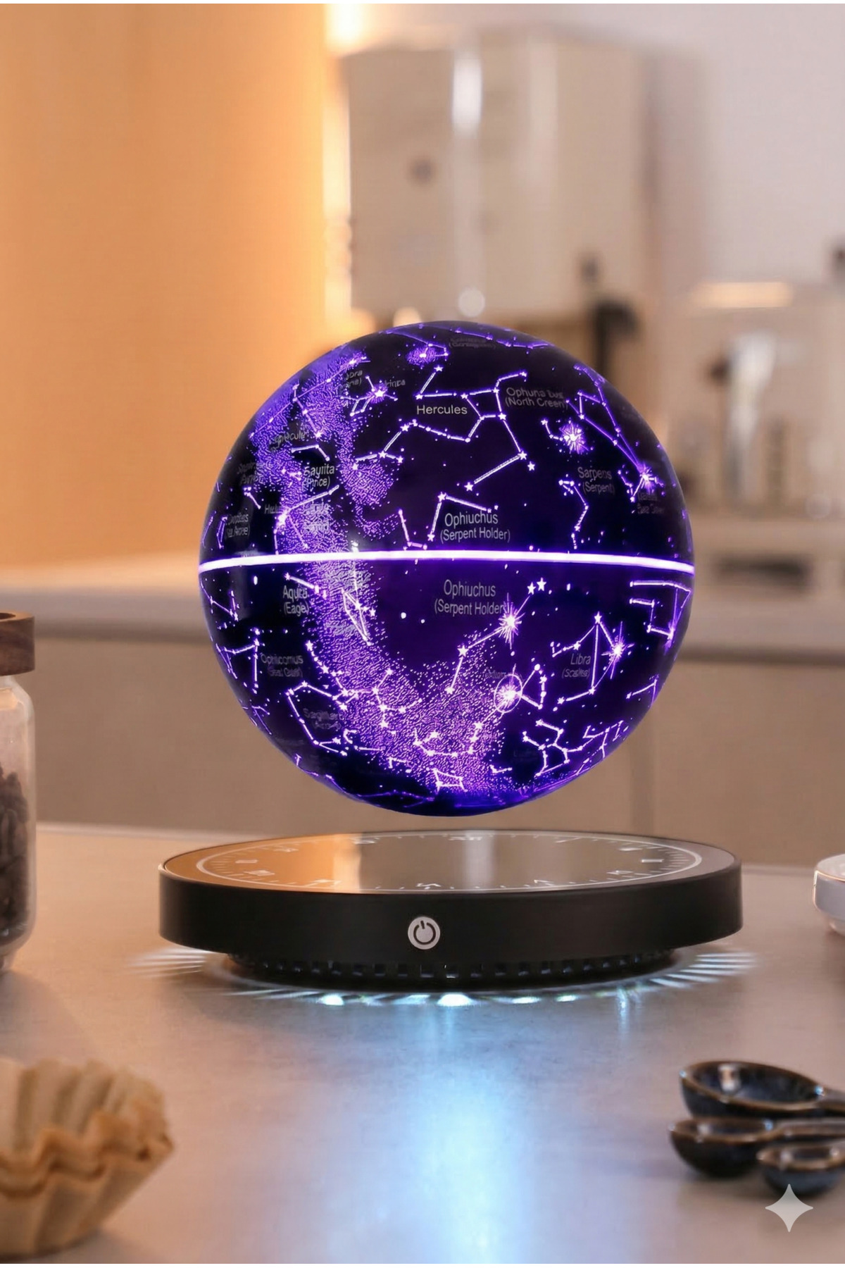 Manyetik Havada Duran Dünya Küresi - Işıklı Floating Globe Dekoratif Ofis Hediyesi Gece Lambası