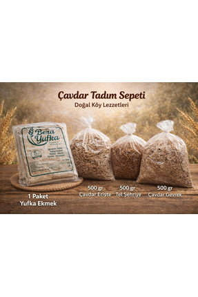 Bera Yufka Çavdar Tadım Sepeti – [ 1 Paket Yufka Ekmek (5 Adet) + 500Gr TelŞe...