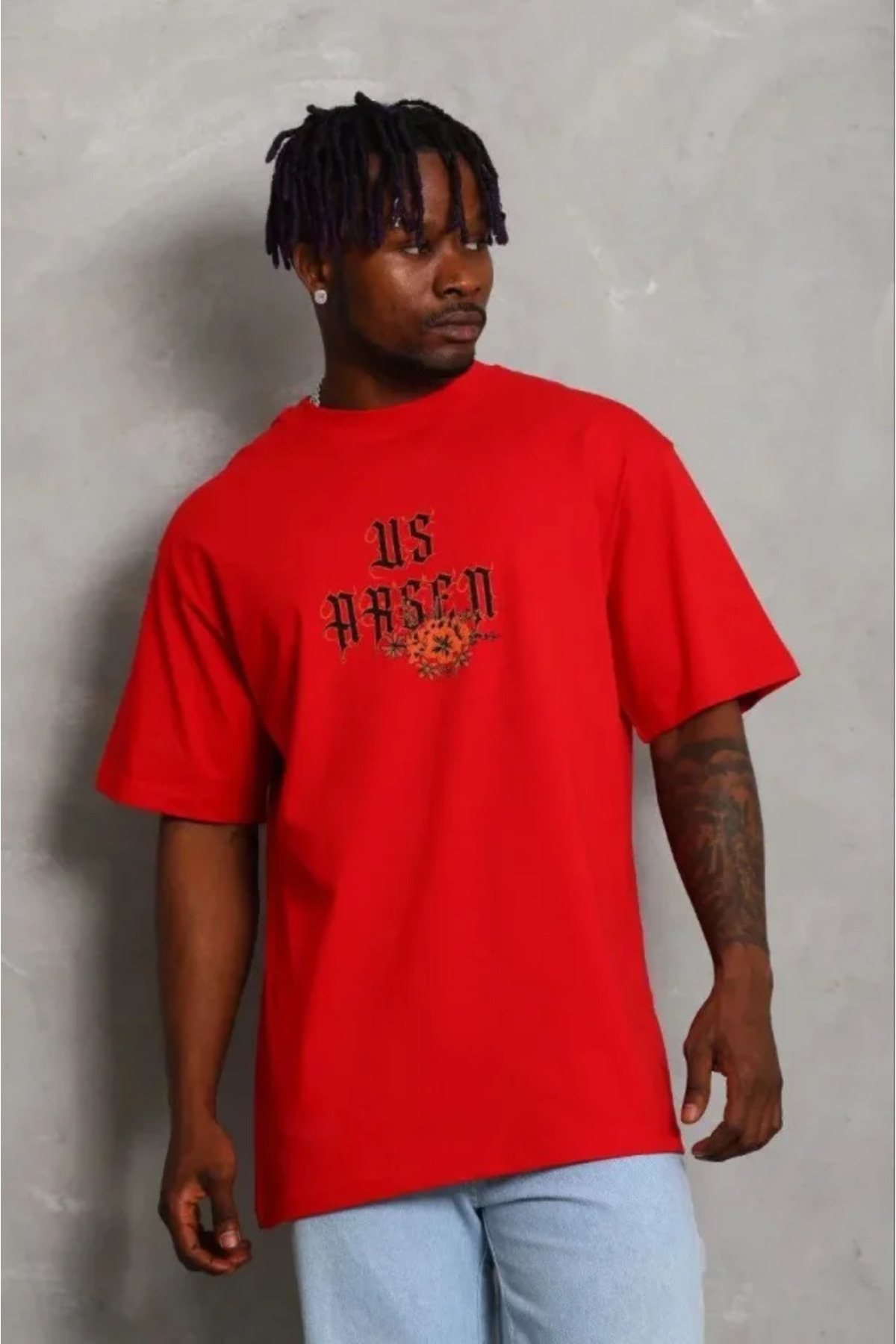 Erkek Baskılı T-Shirt Kısa Kol Bisiklet Yaka Regular Fit Rahat Kalıp Günlük Tişört - Kı alternatif görünüm