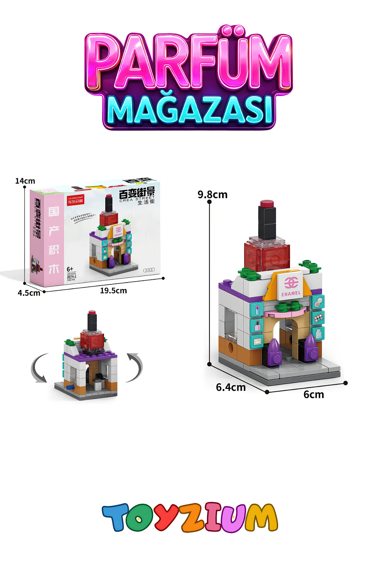 Shem Parfüm Mağazası Yapı Blok Seti (112 Parça) - Mini Mağaza Model Yapım Seti fotoğrafı 3 (önizleme)