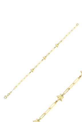 ZÜMRÜT SARRAF 14 Ayar Altın Ataç Zincirli Yıldız Bileklik