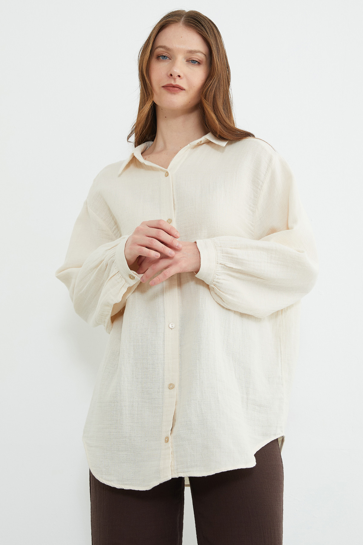 Fullamoda  Basic Oversize Gömlek - Görsel 5