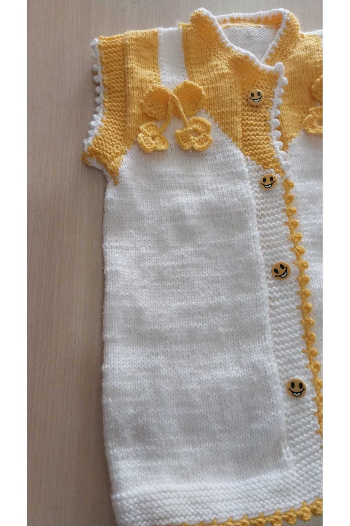 Papatyam 1-2 yaş nako lüks Minnoş ipinden örülmüş çocuk yeleği fotoğrafı 2 (önizleme)