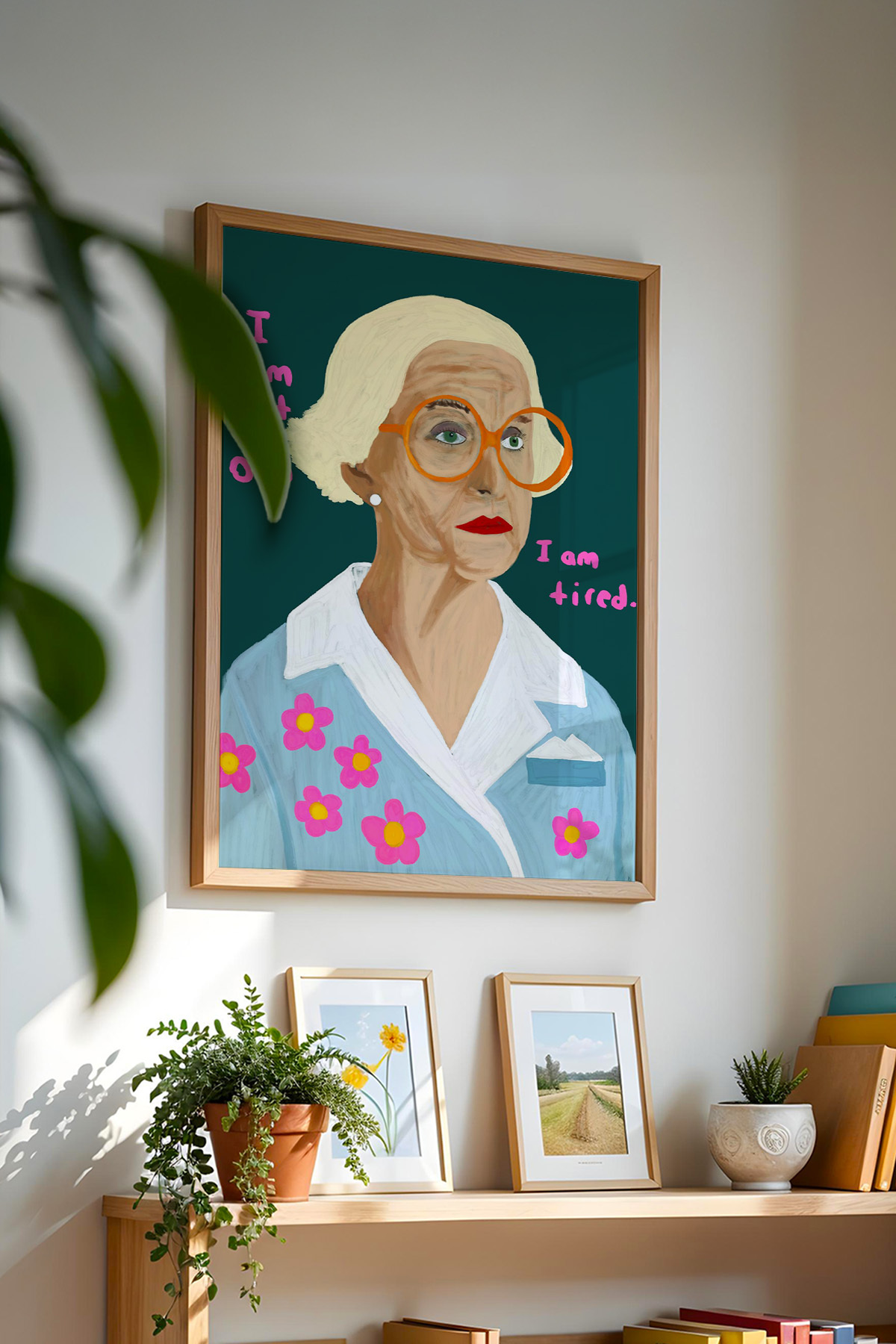 Kadın Portre Tablo Modern Yazılı Poster Pop Art Duvar Dekoru Çerçevesiz