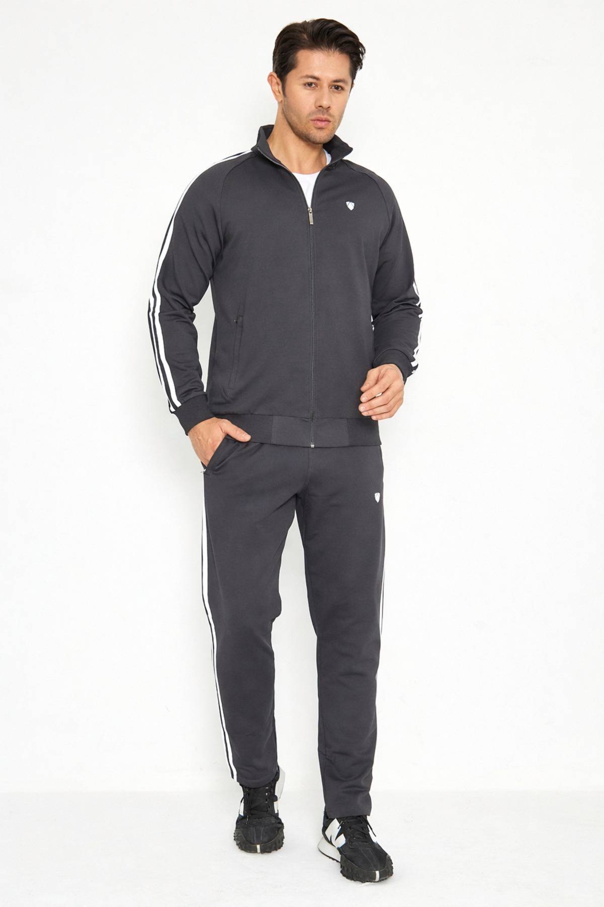 Erkek Pamuklu Eşofman Takımı Füme 201550-F — خاکستری — تصویر 2 از 6