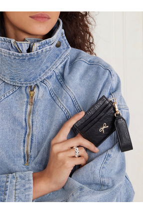 ALBERA Kadın Fiyonk Detaylı Anahtarlıklı Parlak Suni Deri Kartlık