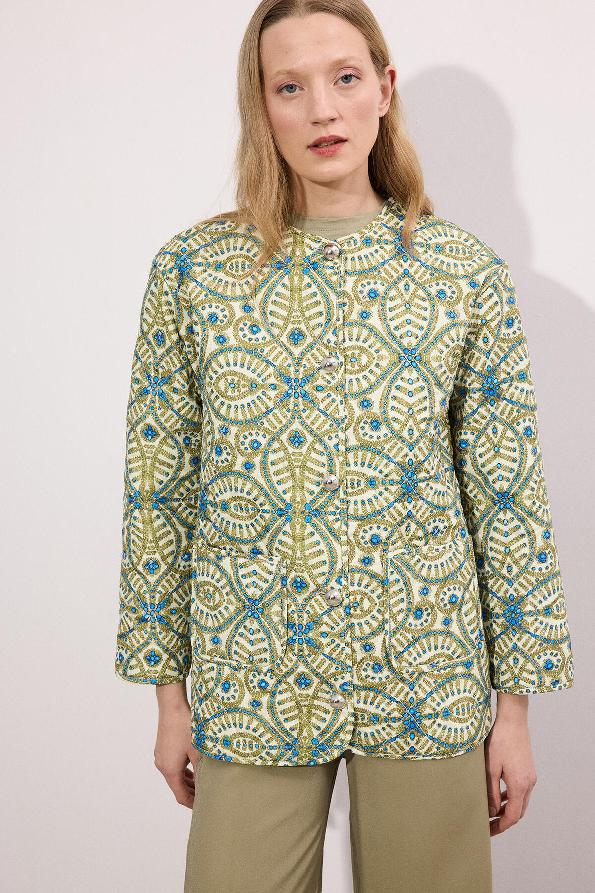 Touche Prive  DESENLİ KAPİTONE CEKET - Görsel 4