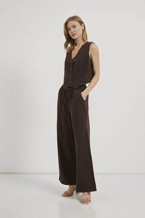 ASEDE İthal Kumaş V Yaka Düğmeli Yelek Pantolon Gabardin Takım