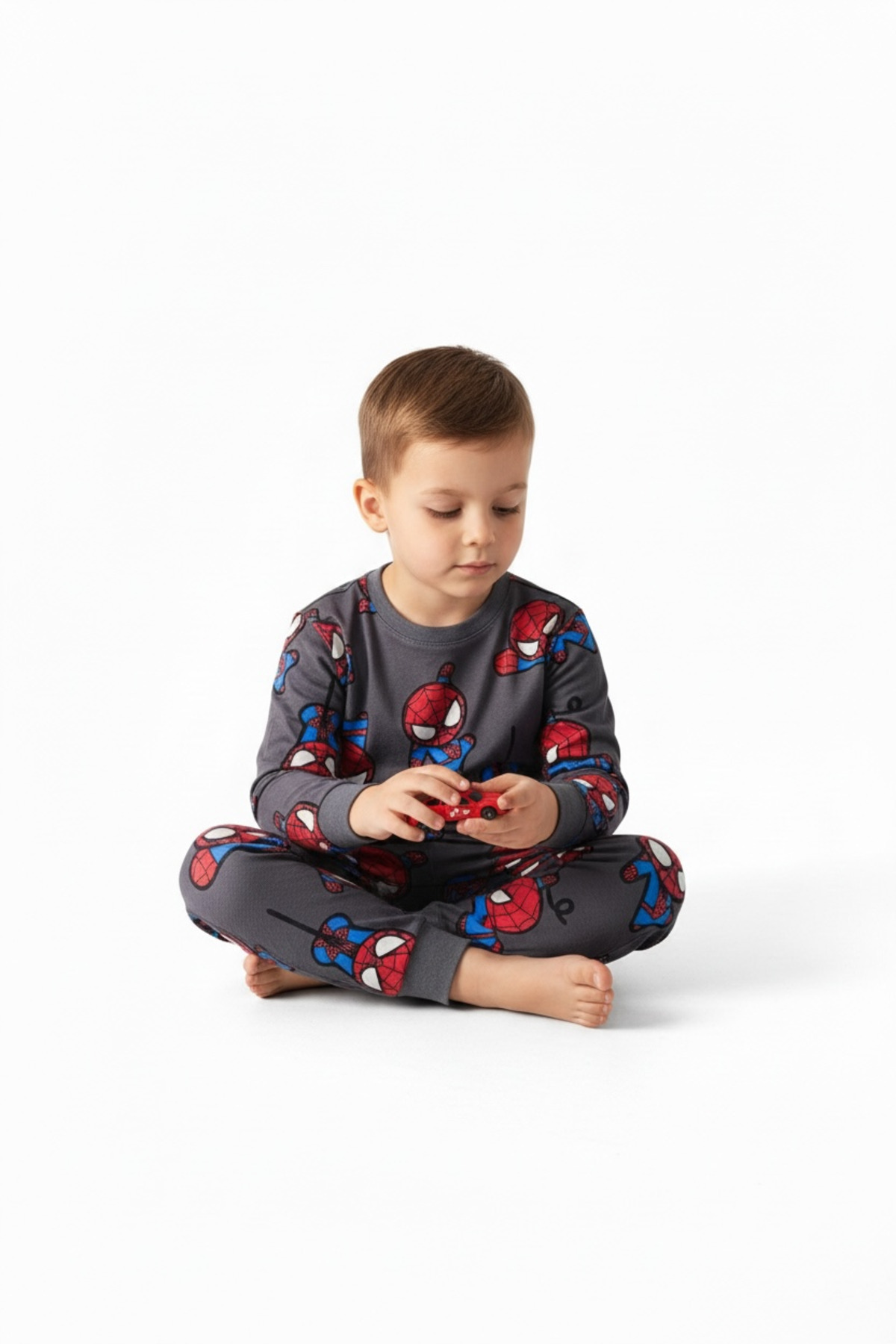 CQCQ Erkek Çocuk Süper Kahraman Baskılı Pijama Takımı Pamuk fotoğrafı 2 (önizleme)