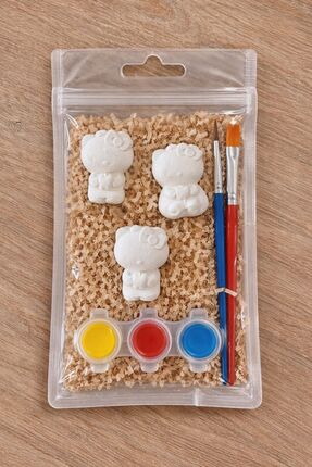 wish workshop Çocuk Boyama Seti Taş Tozu Boyanabilir Figür – 3'lü Parmak Boya...