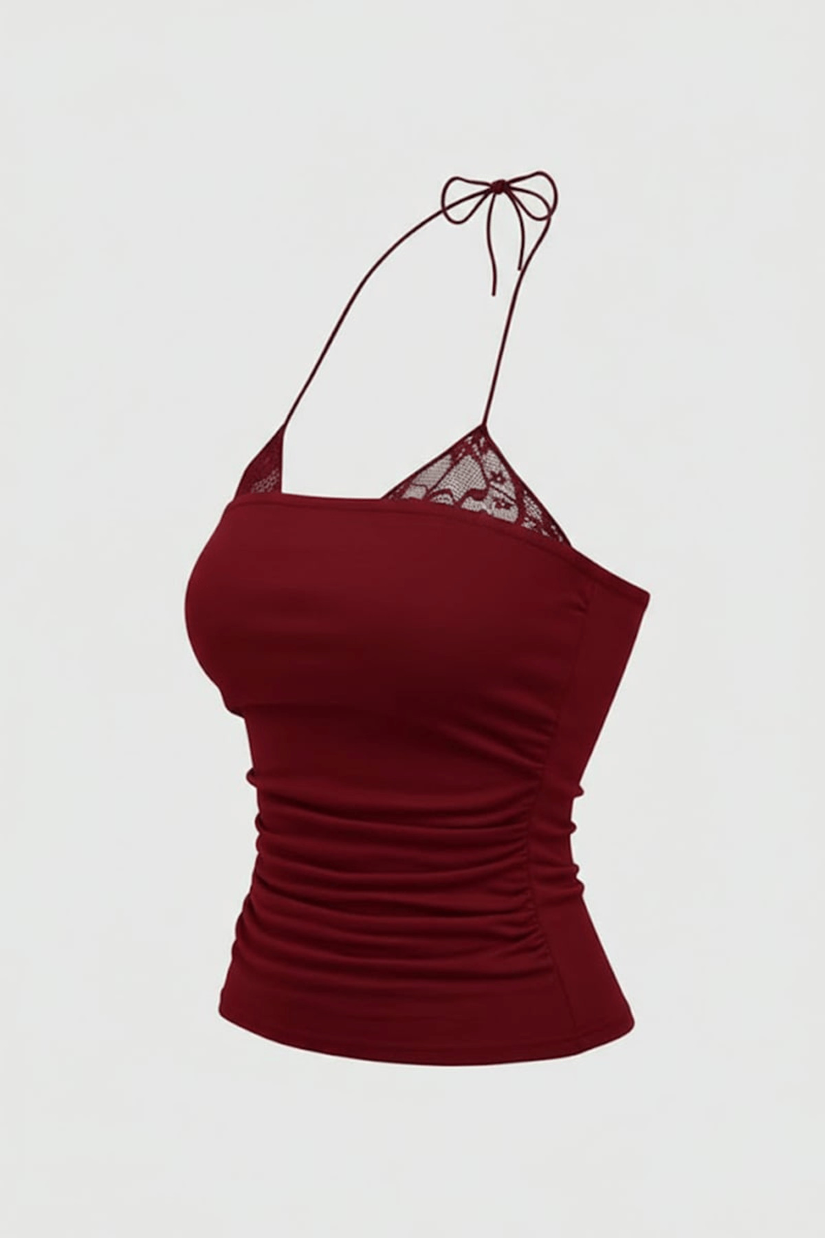 Gofeel  Dantel Ekli Bağlamalı Y2K Askılı Crop - Görsel 2