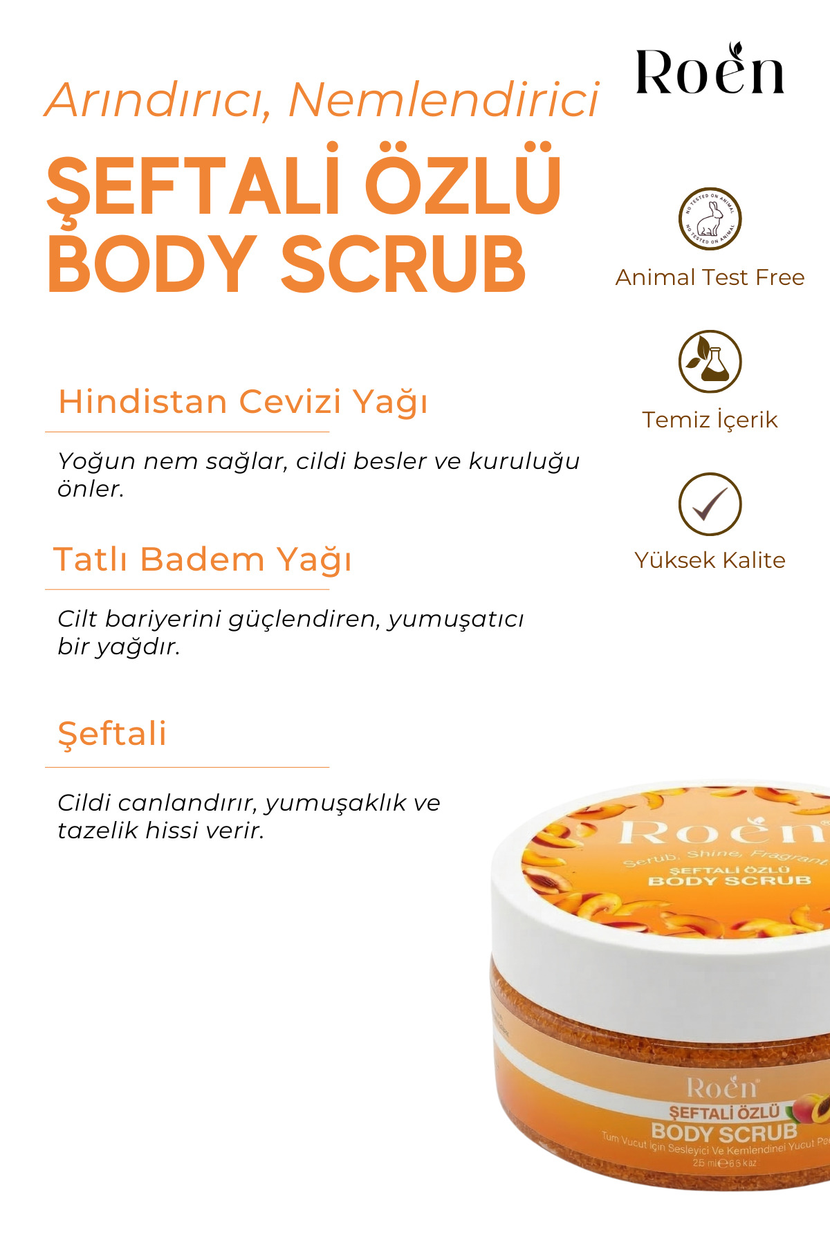 Pürüzsüzleştirici Vücut Peeling Scrub - Çilek Bacak & Batık Giderici Beyazlatıcı Şeftali Özü 250 ml — SSC001 — تصویر 8 از 9