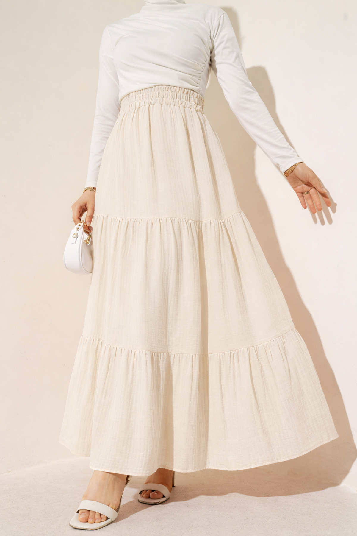 Premium Quality Lined Muslin Ply Maxi Skirt