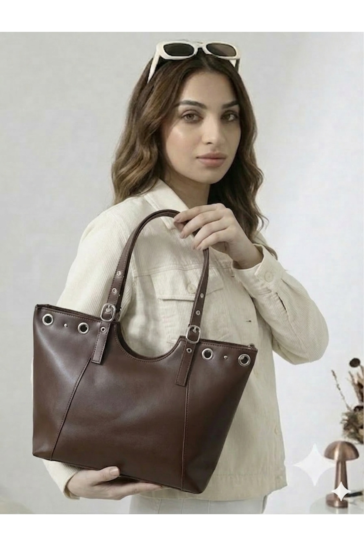 Pera Collection  Kahverengi Kadın Askılı Omuz ve El Çantası - Görsel 4